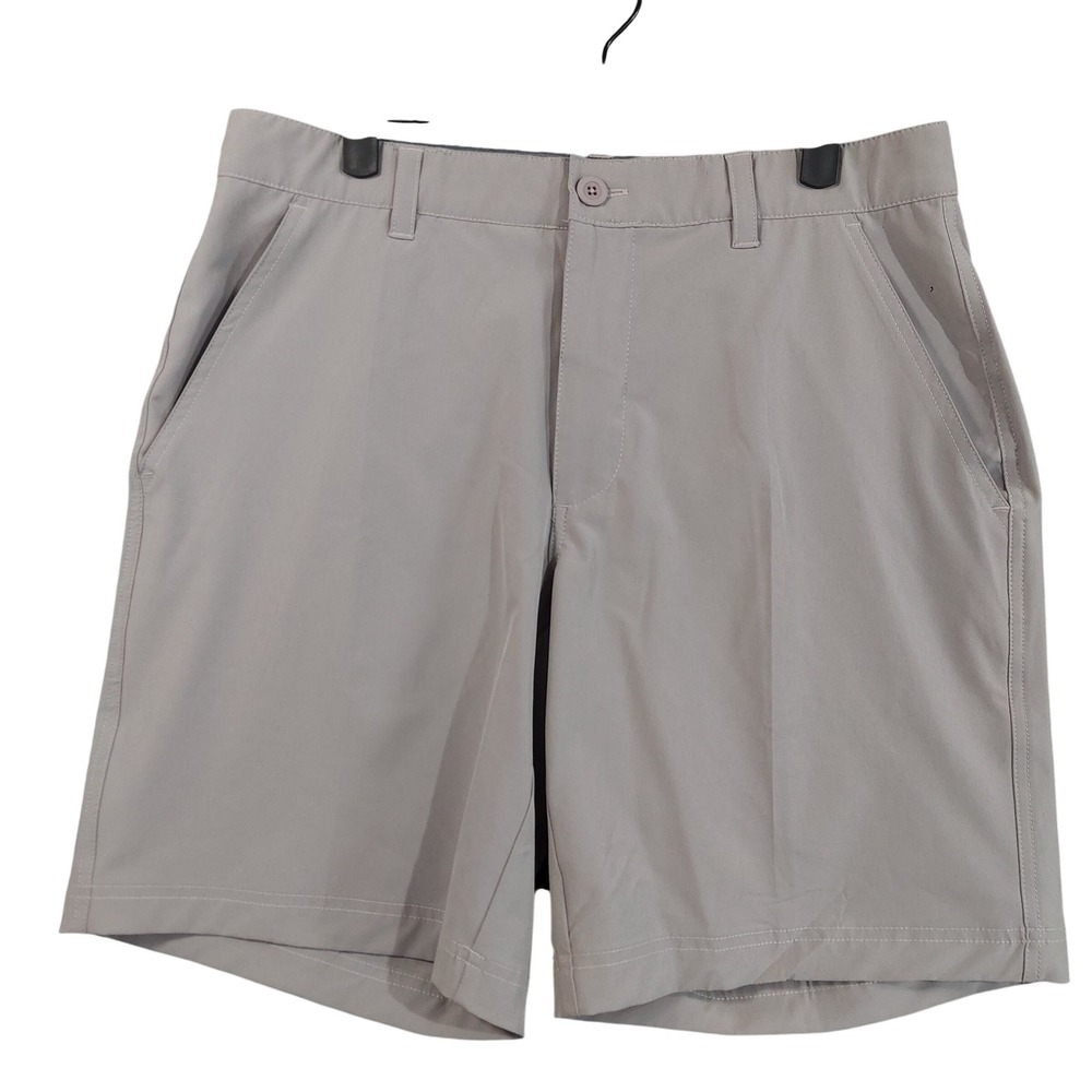 Swannies Golf Shorts Men 32 Gray Stretch Performance Celebrate Pars Flat Front